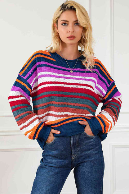 Striped Round Neck Sweater