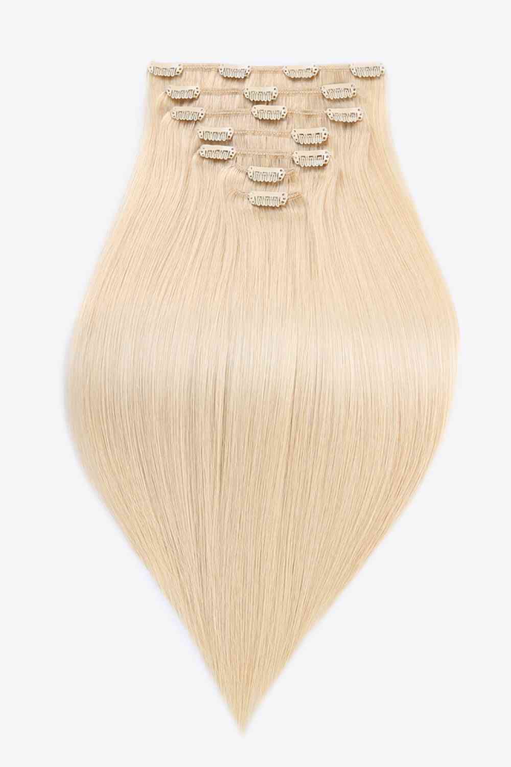 18" 120g Extensions de cheveux à clipser Cheveux humains indiens en blond