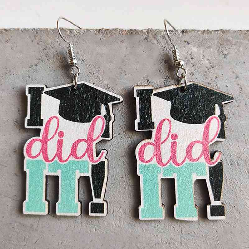 School Theme Wooden Dangle Earrings