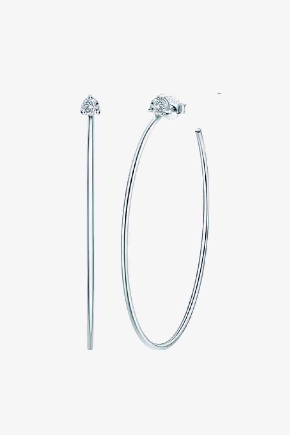 Boucles d'oreilles créoles en moissanite en argent sterling 925 adorées