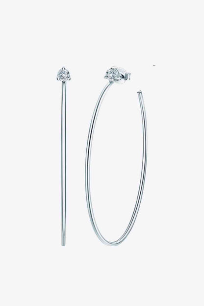 Boucles d'oreilles créoles en moissanite en argent sterling 925 adorées