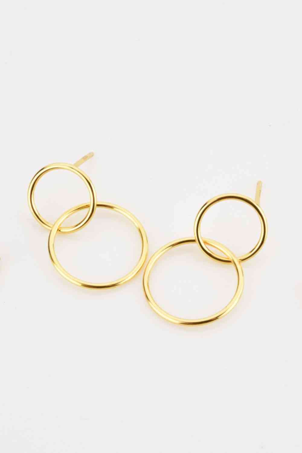 925 Sterling Silver Double Hoop Drop Earrings