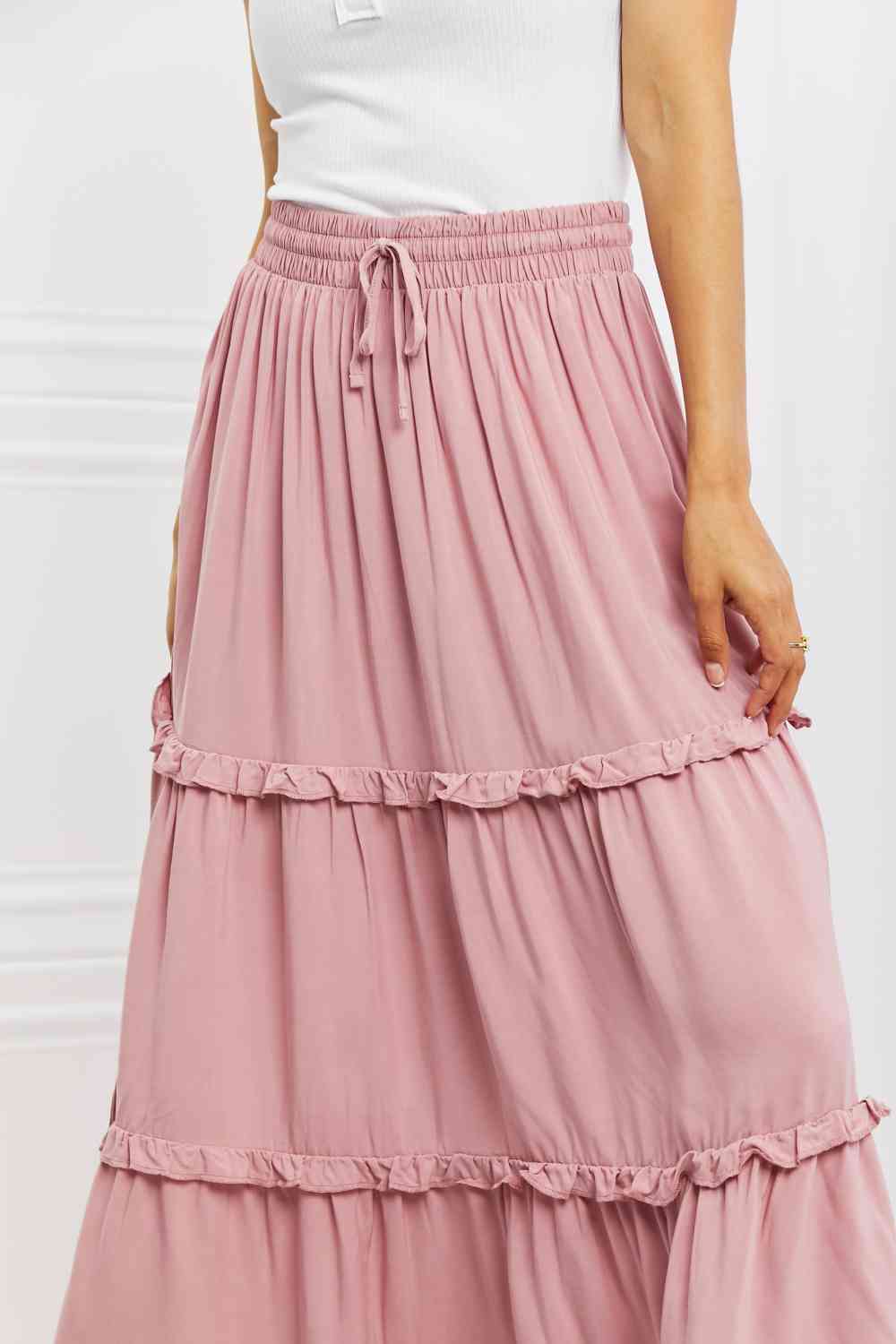 Zenana Summer Days Full Size Ruffled Maxi Skirt