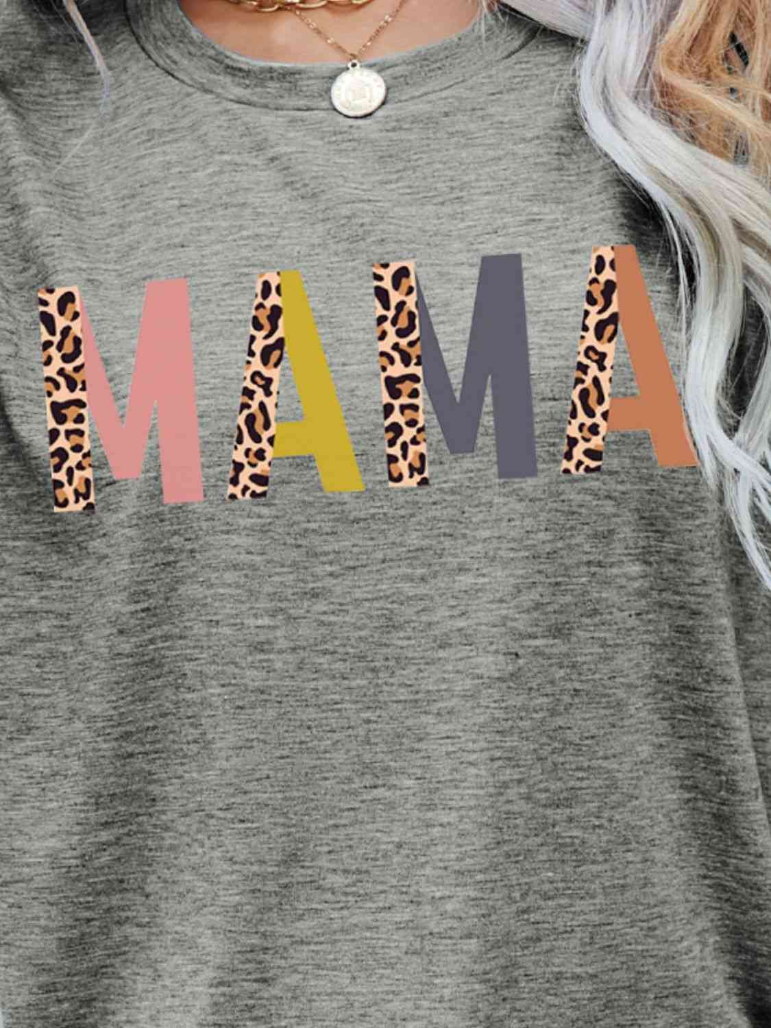 T-shirt à manches courtes graphique MAMA Leopard