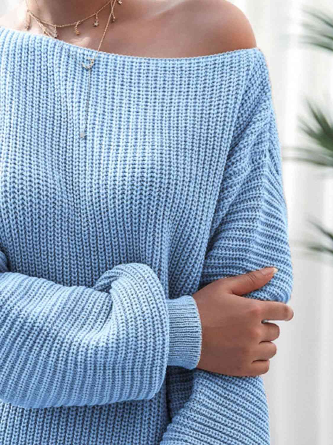 Mini-robe-pull en tricot côtelé