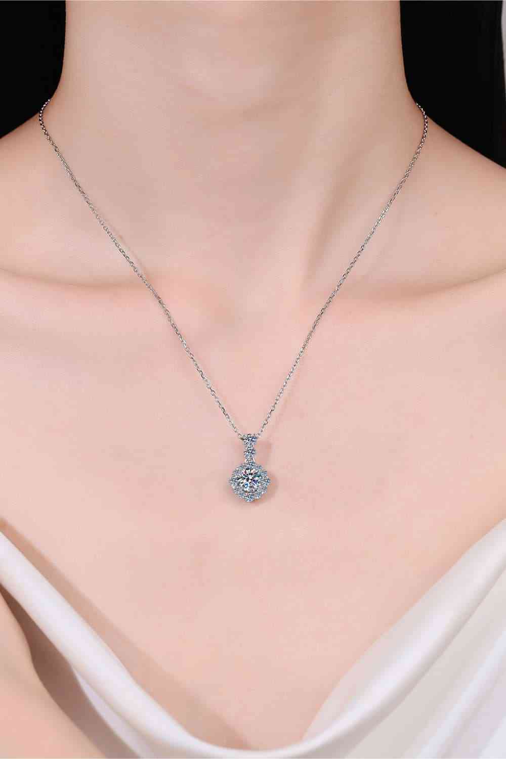 Collier en argent sterling 925 moissanite 1 carat