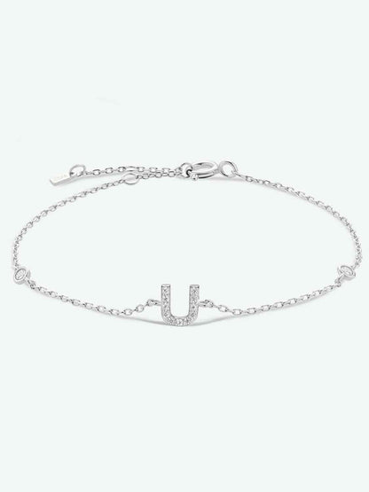 Pulsera de plata de ley 925 con circonitas de Q To U