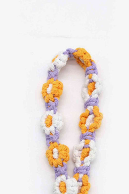 Llavero de flores de macramé de 4 piezas surtido