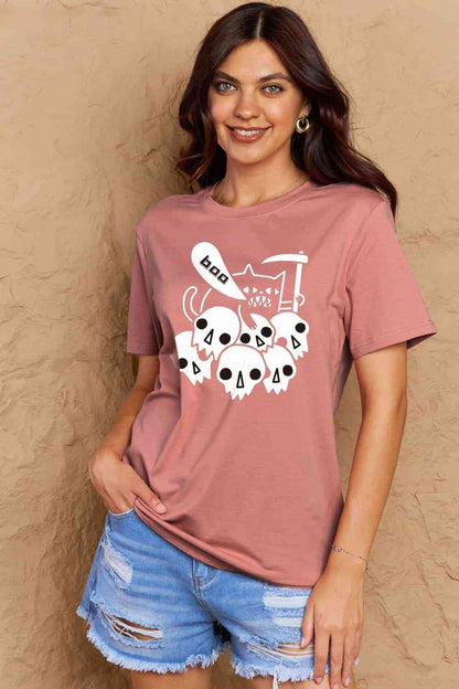 Simply Love T-shirt en coton avec image BOO pleine taille