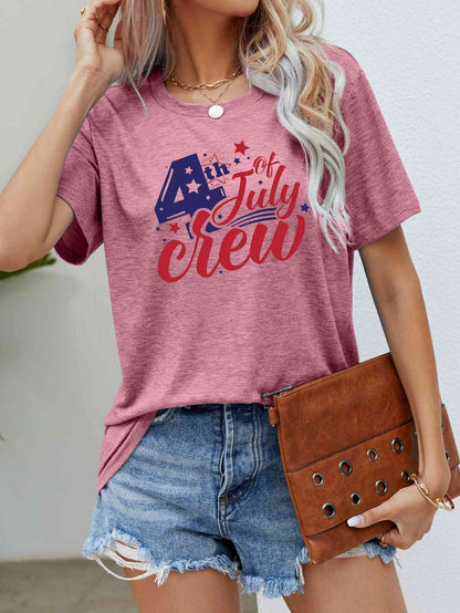 4th OF JULY Graphic Round Neck Tee