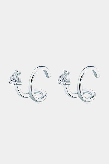 Boucles d'oreilles manchette en argent sterling 925 Moissanite