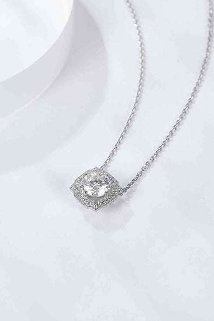 Collier chaîne pendentif en forme de fleur Moissanite 1 Carat