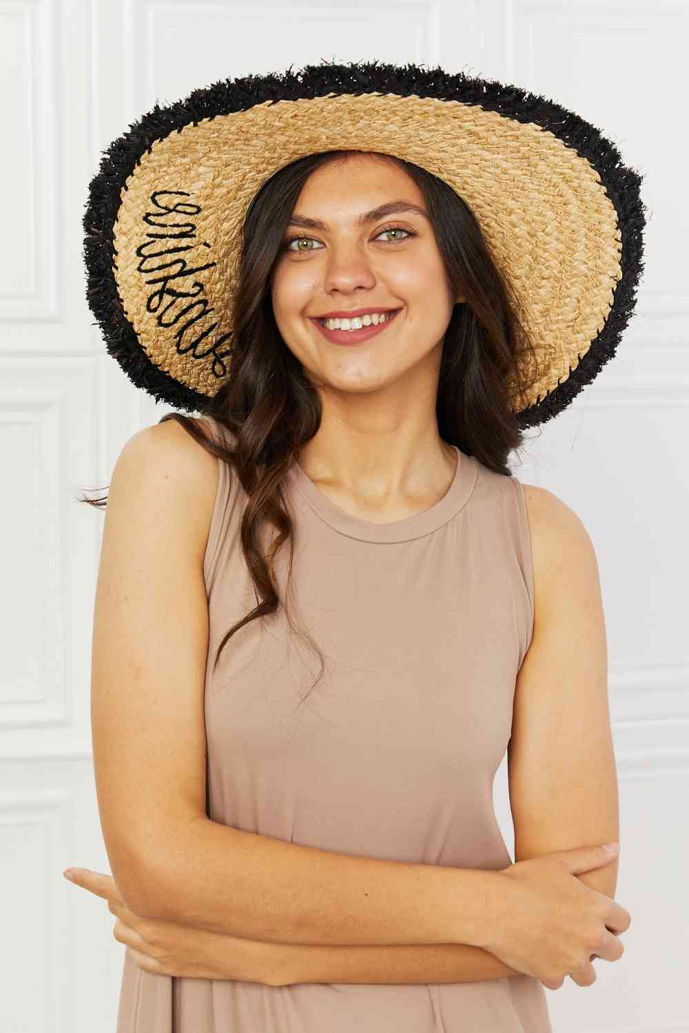 Chapeau à franges en paille Fame Sunshine