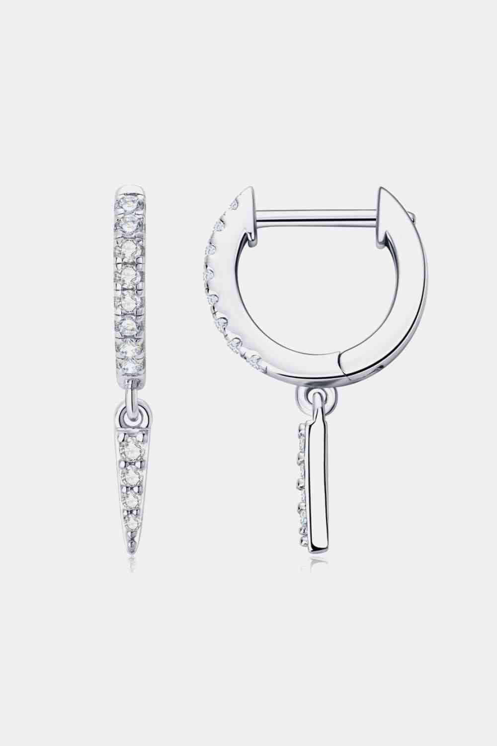 Boucles d'oreilles pendantes Huggie en argent sterling 925 Moissanite