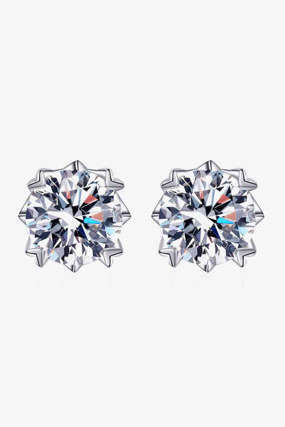 Boucles d'oreilles à tige en moissanite bonne journée dans mon esprit