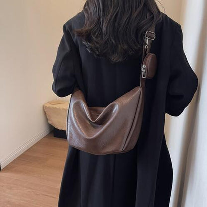 Sac à bandoulière en cuir PU avec petit sac à main