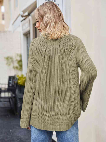 Pull en tricot gaufré à manches raglan