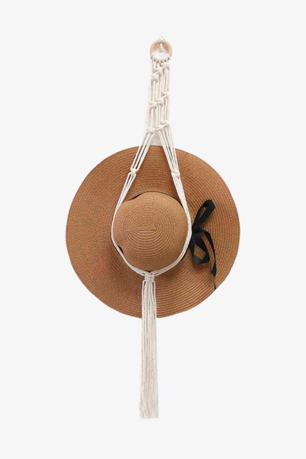 Percha para sombrero de macramé