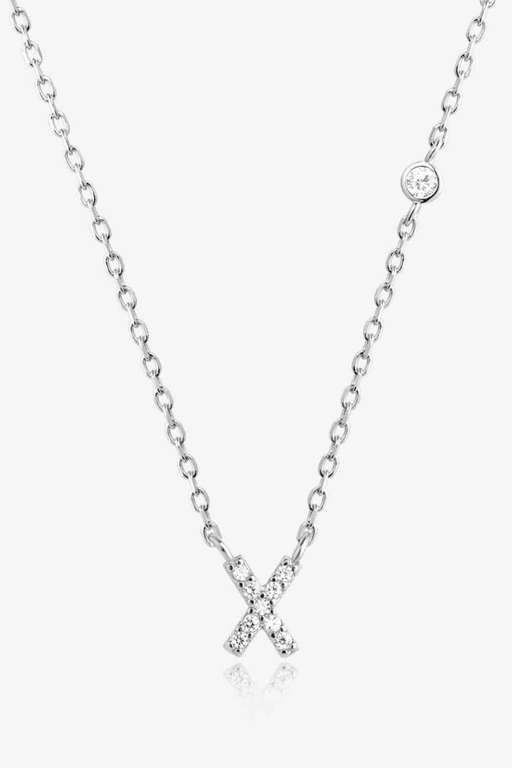 Collier en argent sterling 925 avec zircon V à Z