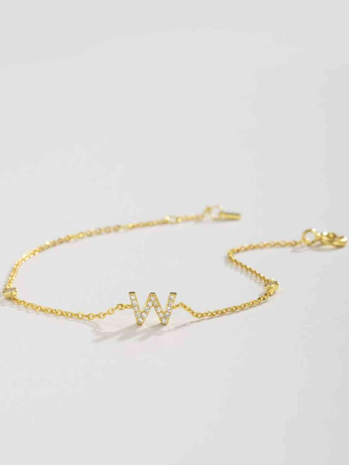 Pulsera de plata de ley 925 con circonitas de V a Z