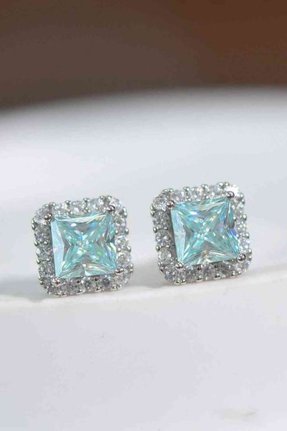 Boucles d'oreilles carrées moissanite 2 carats