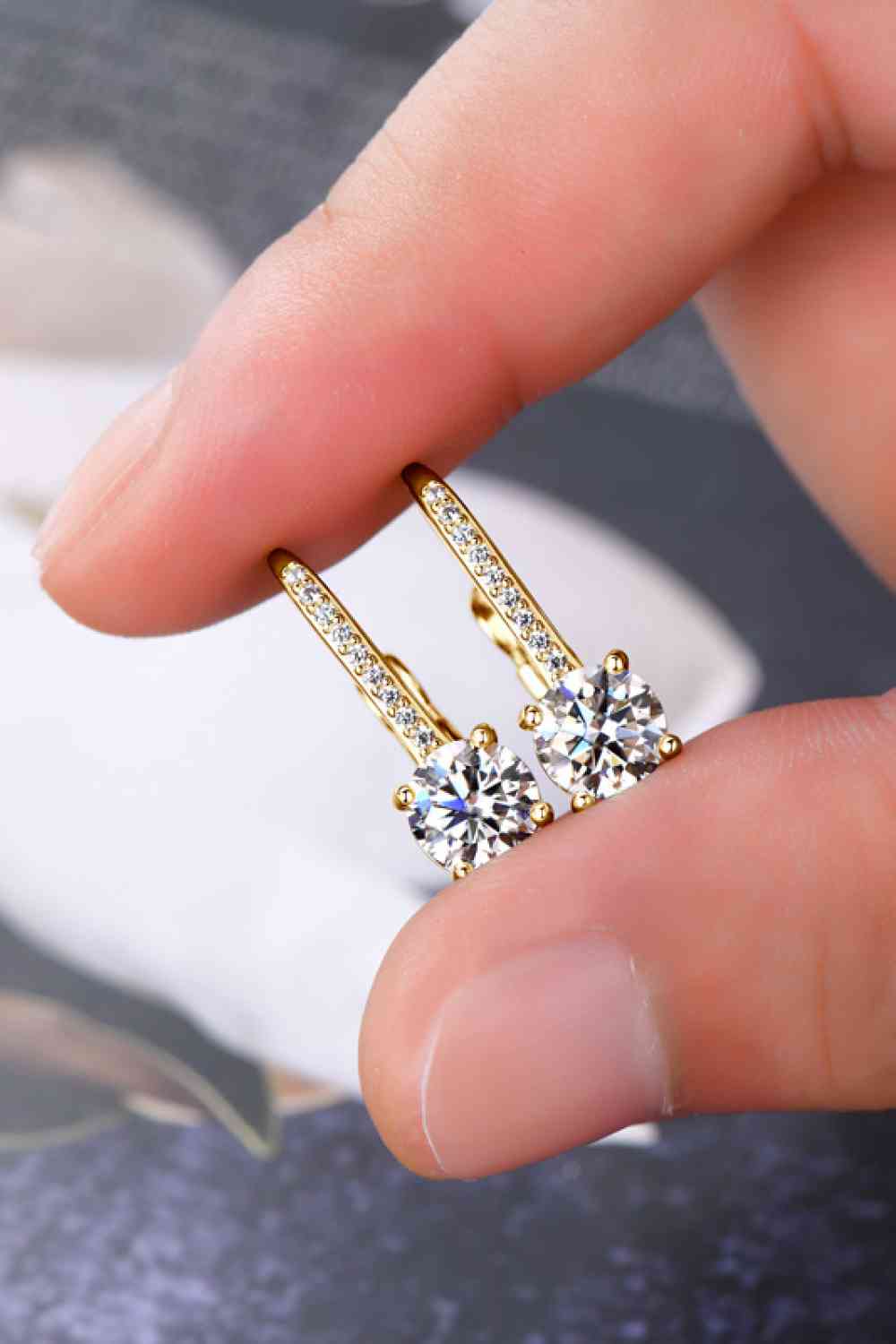 Boucles d'oreilles en argent sterling 925 moissanite 2 carats