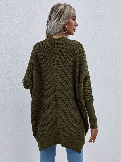 Cardigan ouvert sur le devant en tricot gaufré