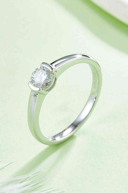 Bague solitaire en argent sterling 925 moissanite