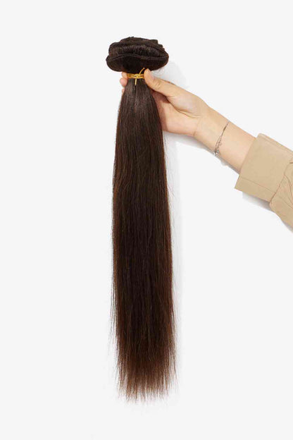 Extensions de cheveux humains lisses à clipser #2, 18 pouces, 160g