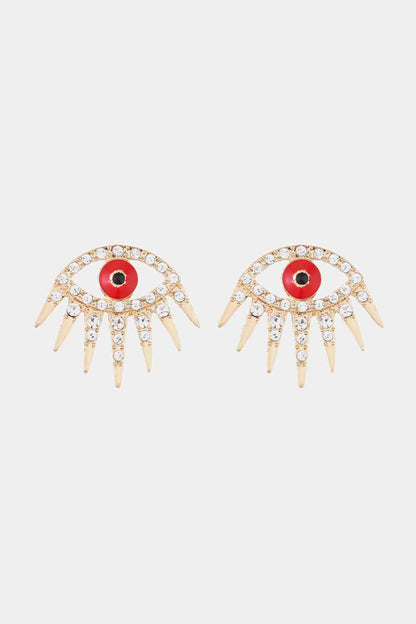 Evil Eye Rhinestone Dangle Earrings