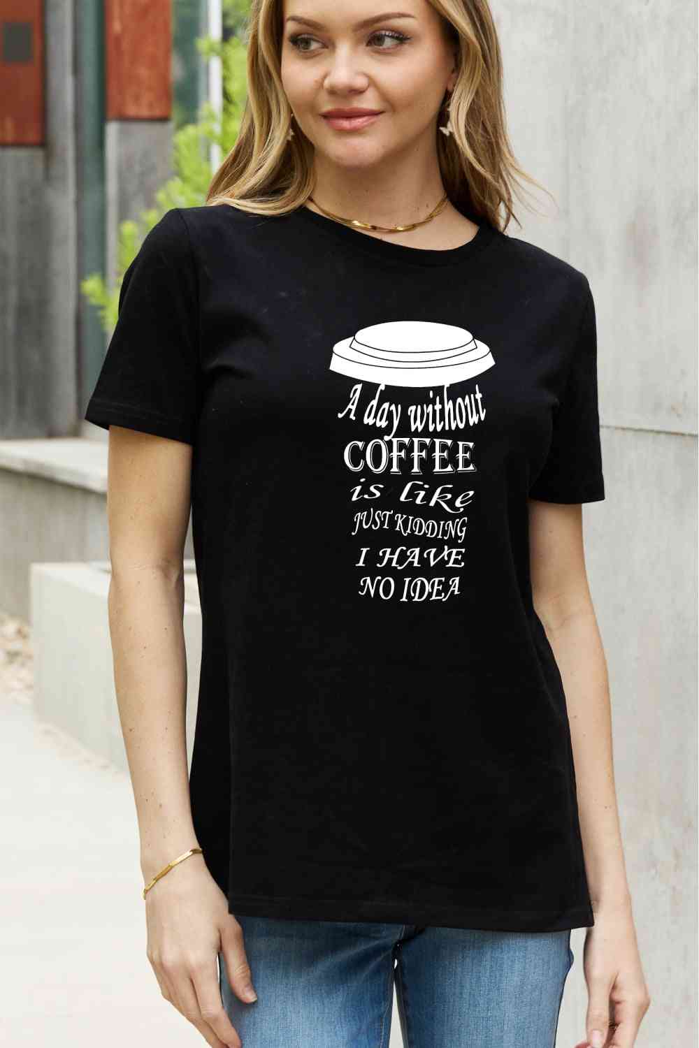 T-shirt en coton graphique à slogan pleine taille Simply Love