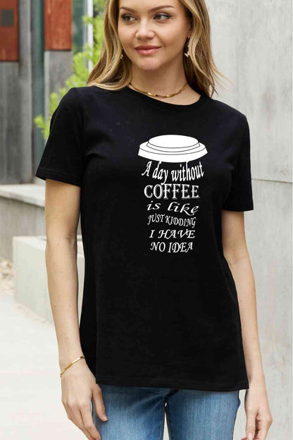 T-shirt en coton graphique à slogan pleine taille Simply Love