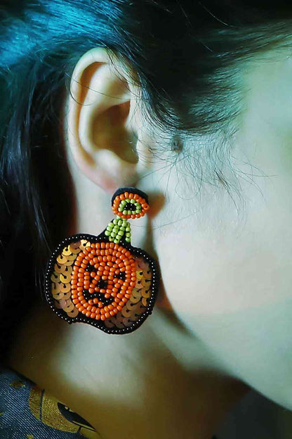 Pendientes colgantes con cuentas en forma de calabaza