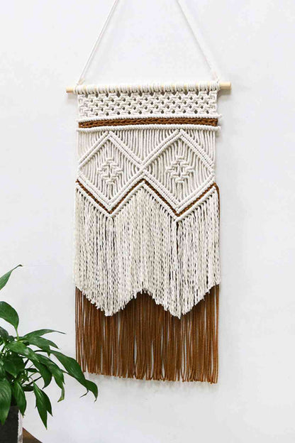 Colgante de pared de macramé hecho a mano en dos tonos