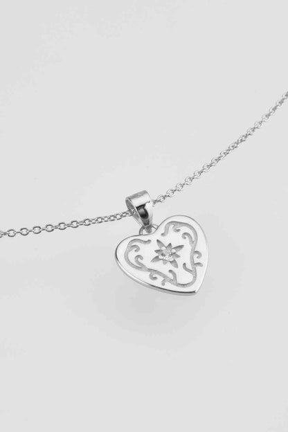 Collier avec pendentif cœur en argent sterling 925