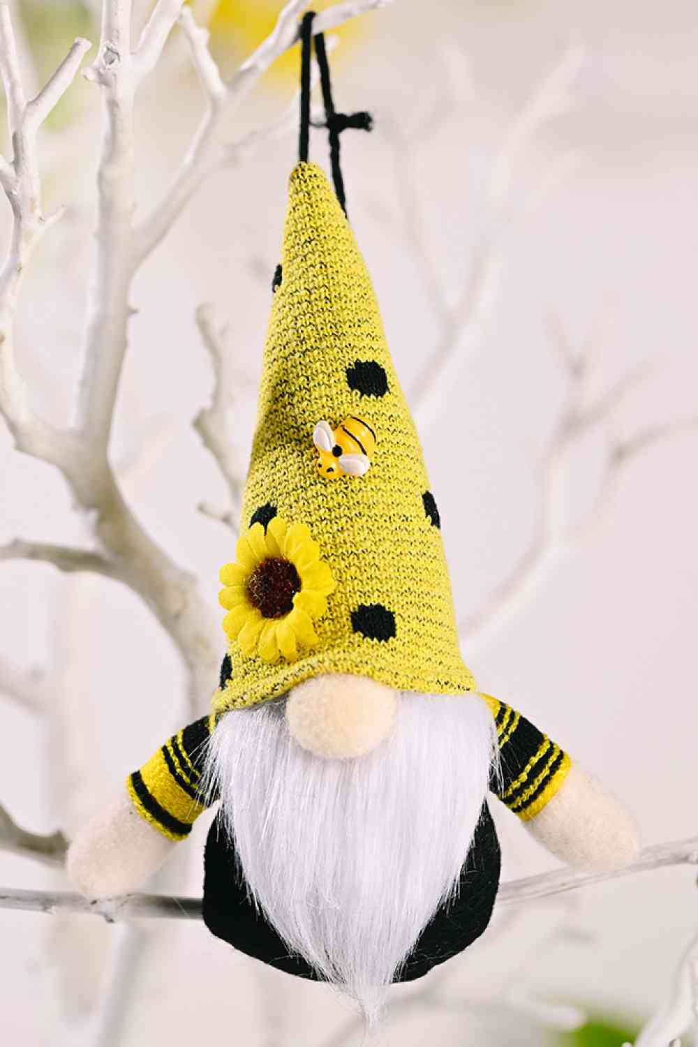 Paquete aleatorio de 4 adornos de gnomos sin rostro de girasol