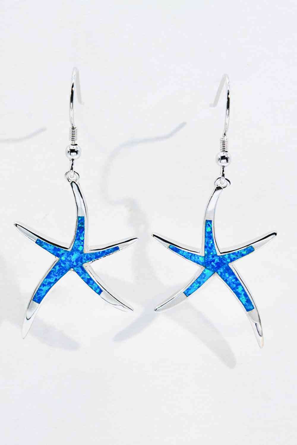 Boucles d'oreilles pendantes étoile de mer opale