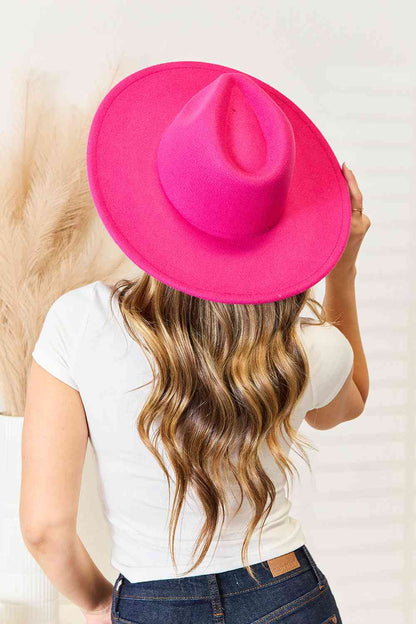 Chapeau Fedora tendance à bord plat Fame