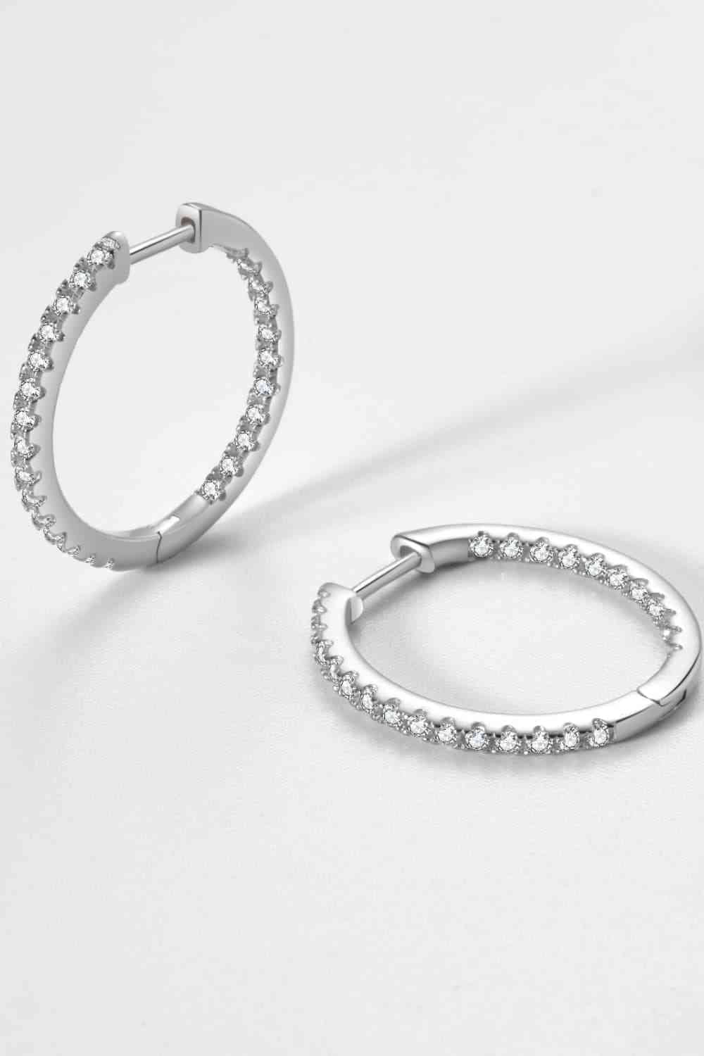 Boucles d'oreilles Huggie en argent sterling 925 avec zircon incrusté