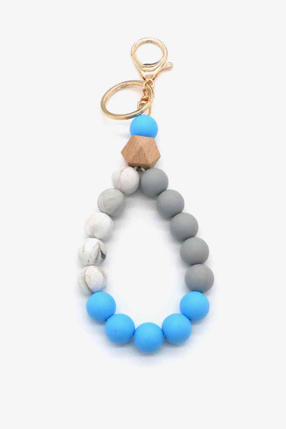 Assortiment de 2 porte-clés avec bracelet en perles multicolores
