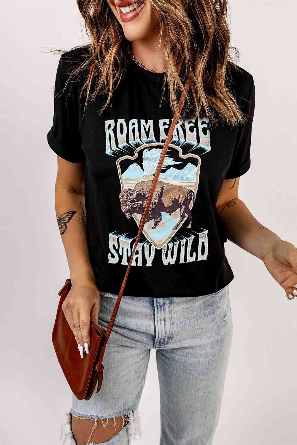 ROAM FREE STAY WILD T-shirt graphique