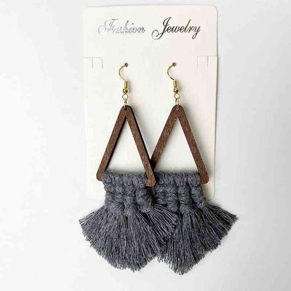 Tassel Detail Geometric Earrings