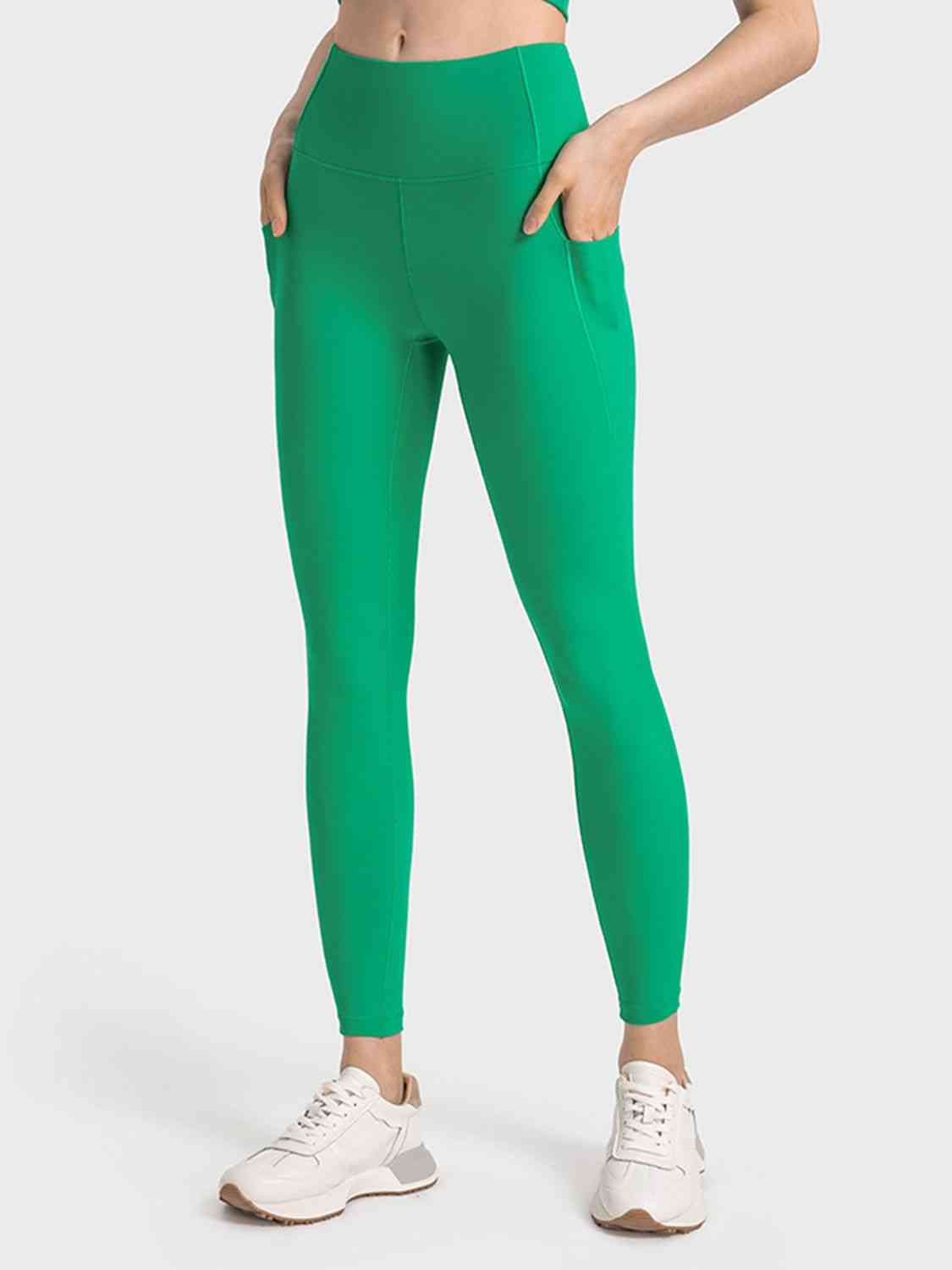 Leggings deportivos largos de corte slim con cintura ancha