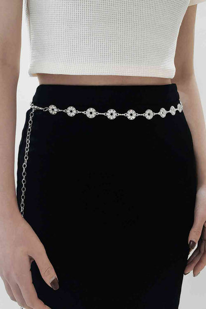 Rhinestone Decor Zinc Alloy Belt