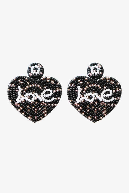 Boucles d'oreilles coeur perlé LOVE