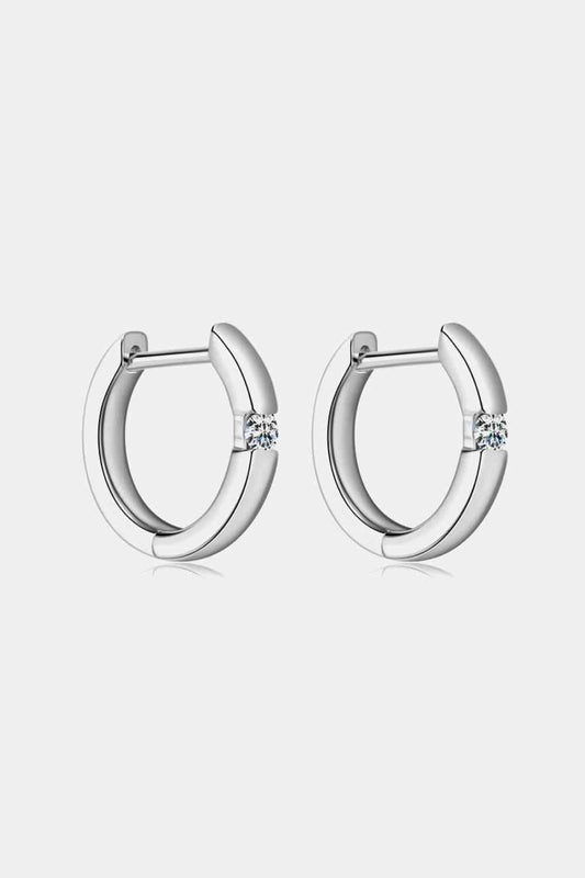 Boucles d'oreilles Huggie en argent sterling 925 Moissanite