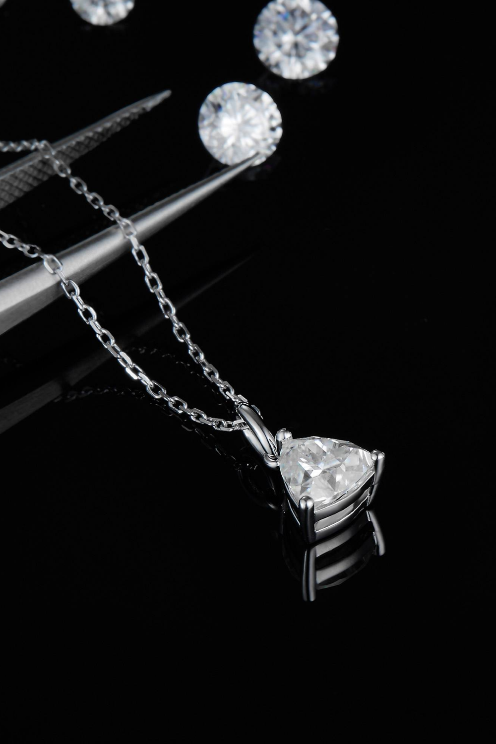 Collier avec pendentif Moissanite en argent sterling 925, 1 Carat