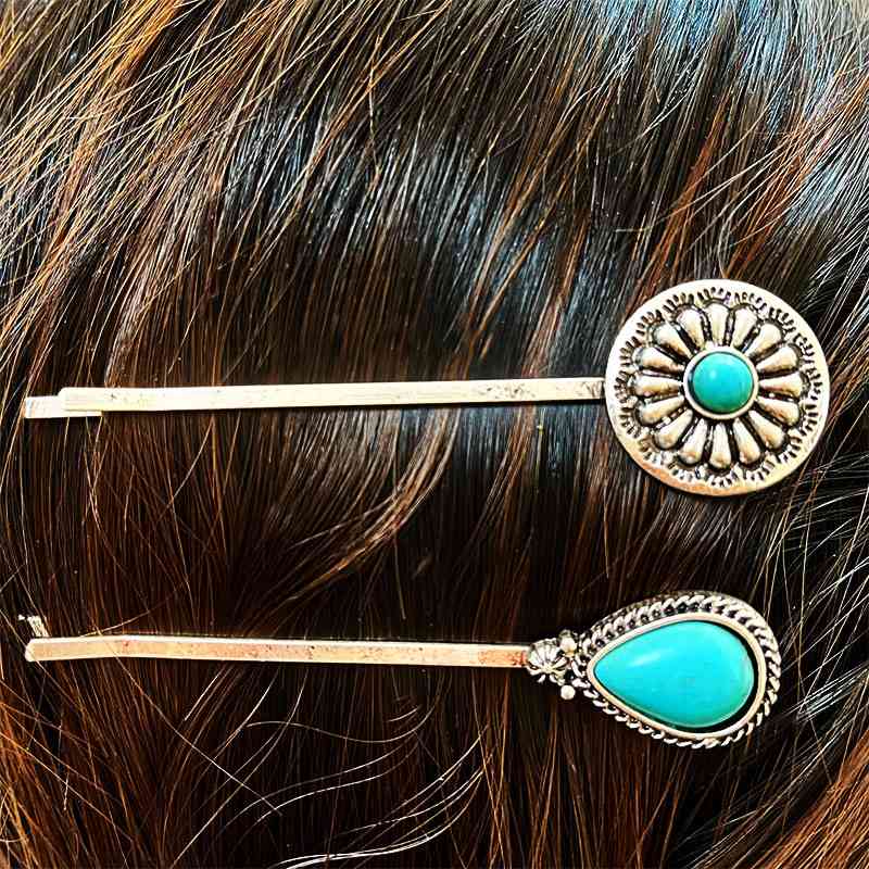 Épingle à cheveux en alliage turquoise