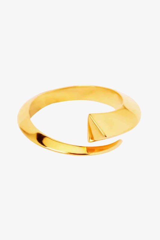 Anillo Bypass De Cobre Chapado En Oro De 18 Quilates