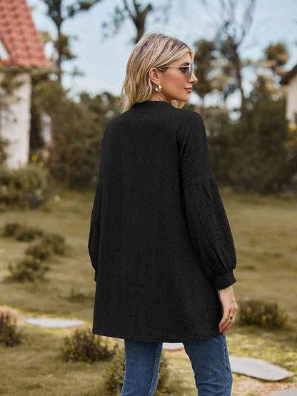 Cardigan long ouvert sur le devant